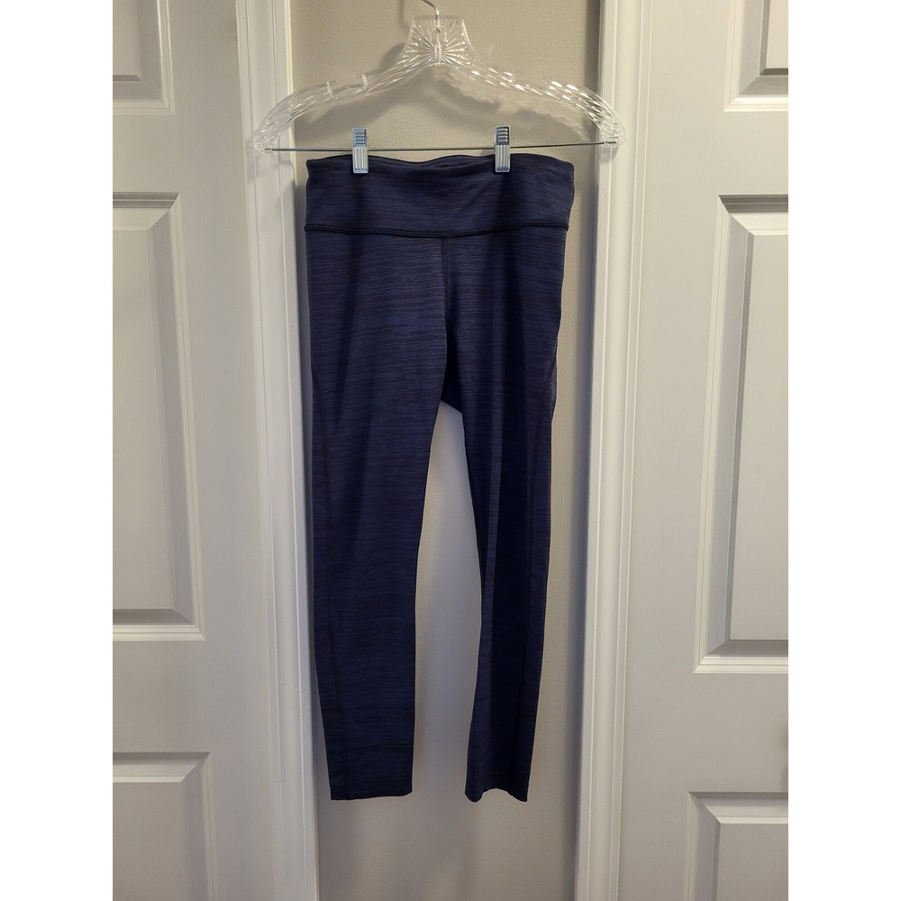 OUTDOOR VOICES Womens Blue Striped 3/4 Warmup Leggings Size SMALL